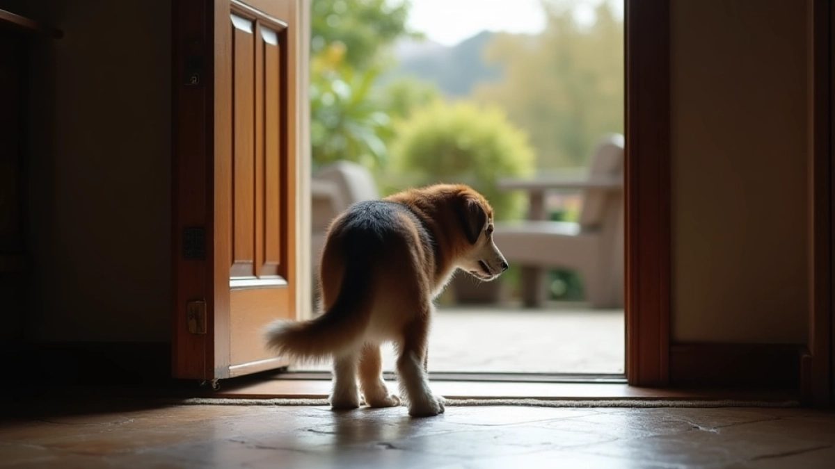 Pies ze schroniska nie chce wychodzić na dwór