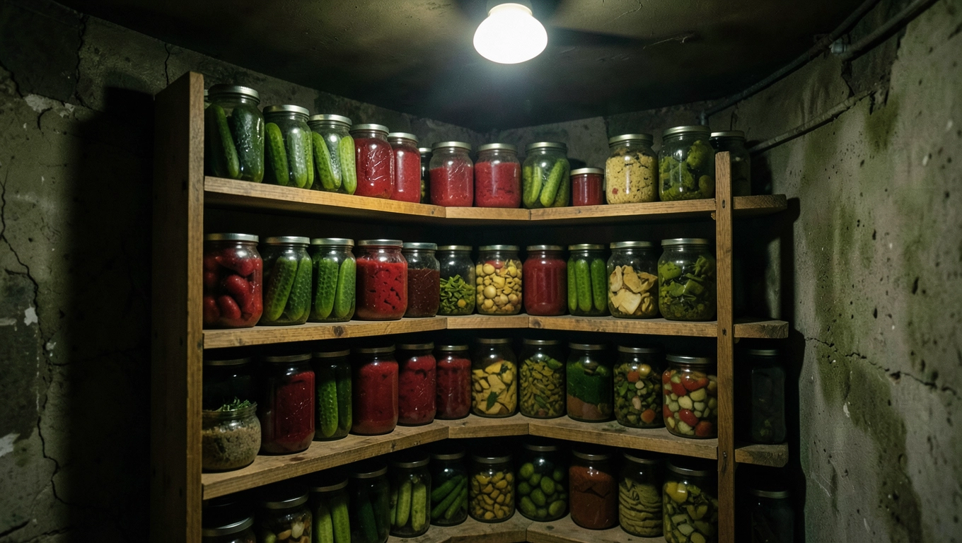 regał na słoiki do piwnicy